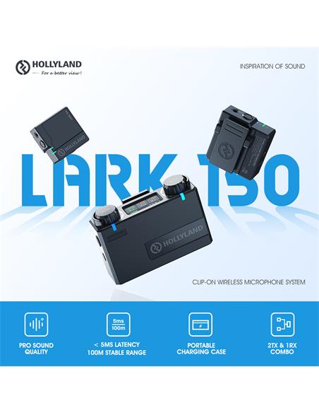Hollyland LARK 150 Kit 2 Micrófonos y receptor Inalámbricos 100m