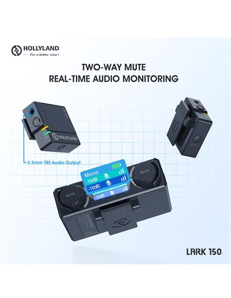 Hollyland LARK 150 Kit 2 Micrófonos y receptor Inalámbricos 100m