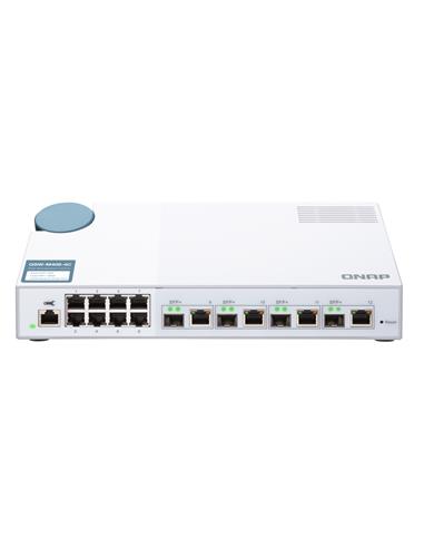 QSW-M408-4C, 8 port 1Gbps, 4 port 10G SFP+/ NBASE-T Combo, web management s