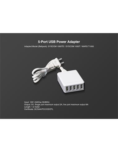 Hollyland Cargador USB 5 puertos, para 5 Petacas Intercom