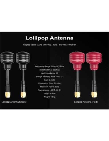 Hollyland Lollipop Antena para sistema de transmisión de vídeo inalámbrico pack de 2 (Rojo)