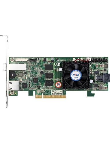 ARECA 8port 12Gb/s SAS RAID PCIe x8 CardDual Core ROC,2GB Cache, 1x int./1x ext.