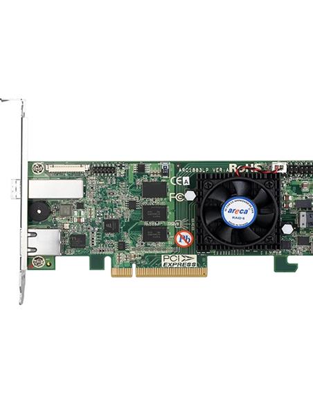ARECA 8port 12Gb/s SAS RAID PCIe x8 CardDual Core ROC,2GB Cache, 1x int./1x ext.
