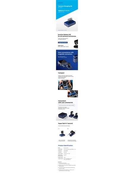 Bronine Adaptador baterias GoPro Hero 8/7/6/5